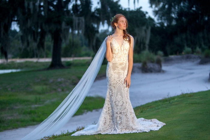 view of the bride on the course