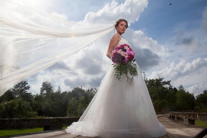 view of the bride on the course