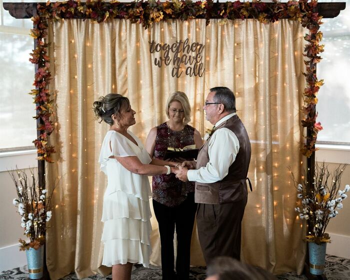 bride and groom at the wedding ceremony