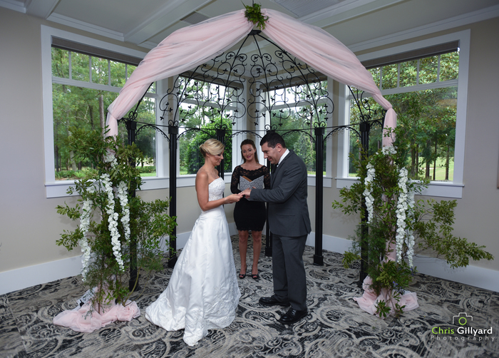 bride and groom at the wedding ceremony