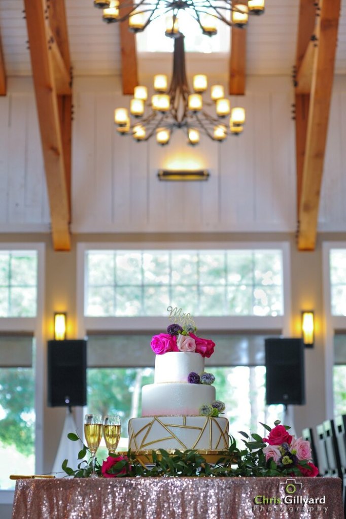 close up of a wedding cake