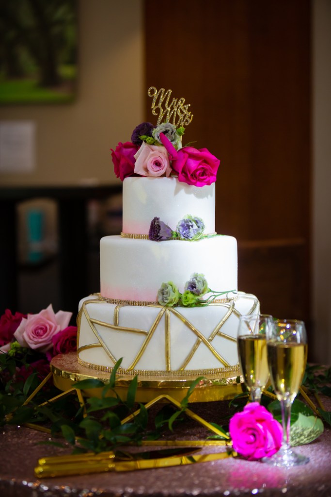 close up of a wedding cake