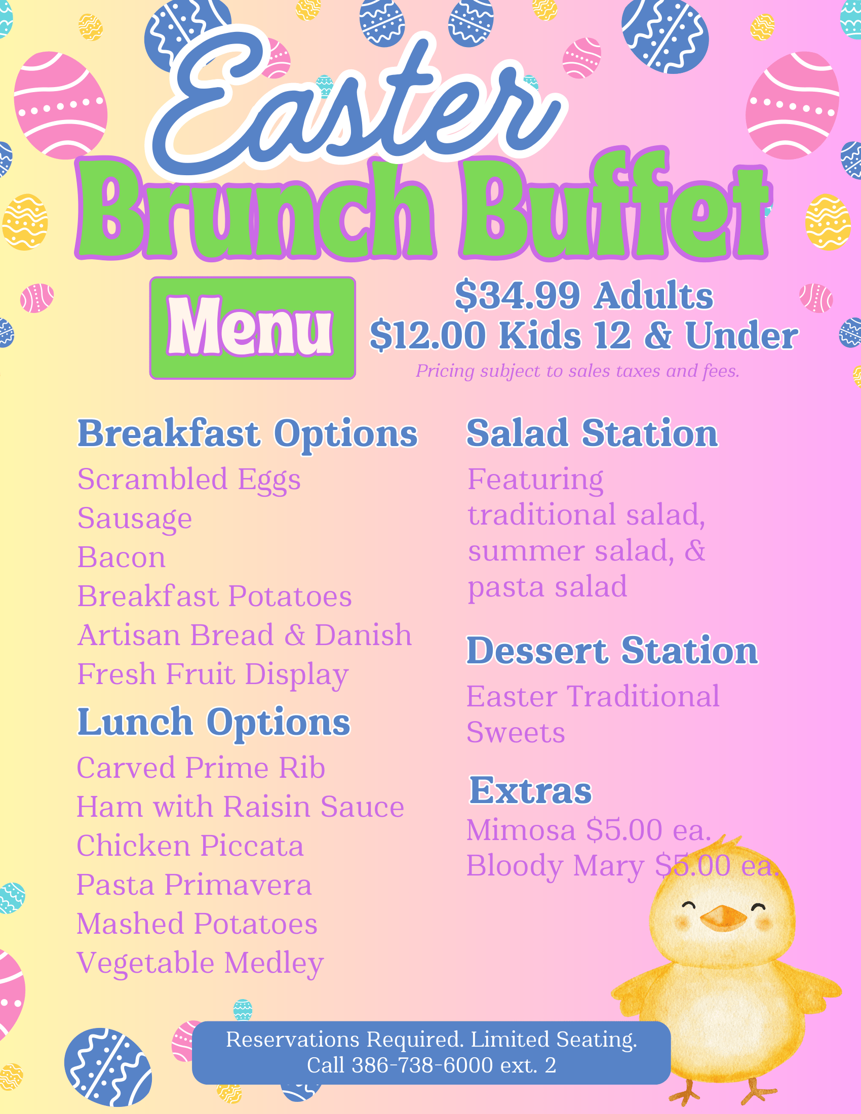 Brunch Buffet Option Flyer